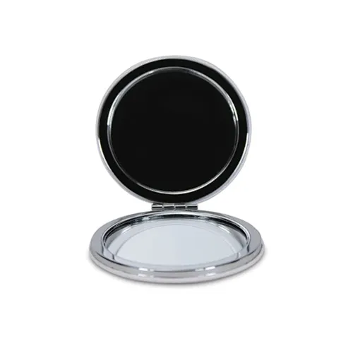 round leather mirror