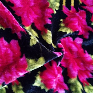 Weft woven polyester velvet printing