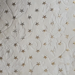 Embossed and Foil Printed Spandex Velboa