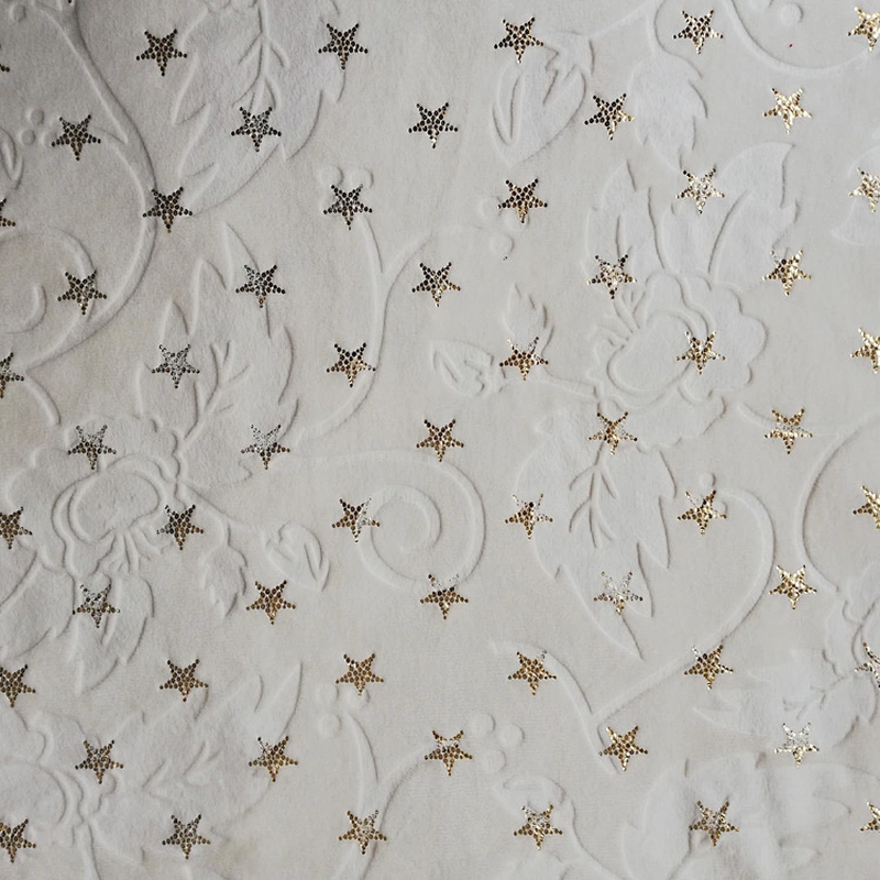 Embossed and Foil Printed Spandex Velboa