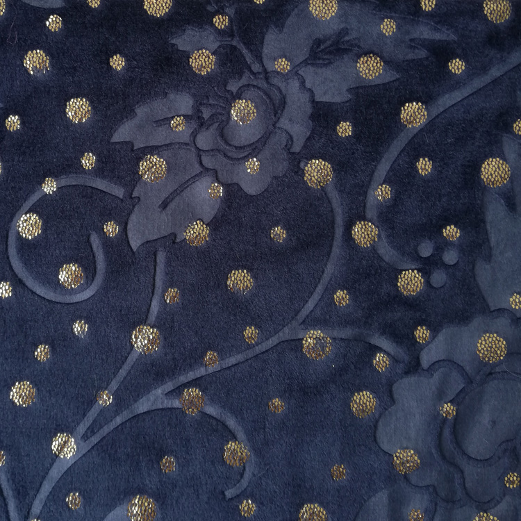 Embossed and Foil Printed Spandex Velboa