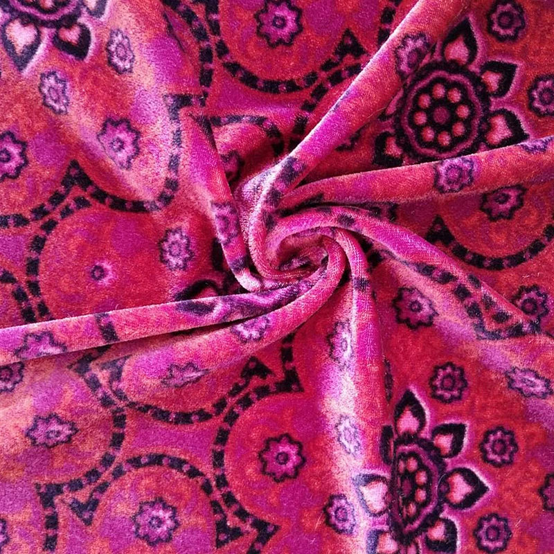 Printed Two-way Strethed Velvet