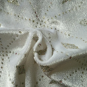 Foil Printed Two-way Strethed Velvet