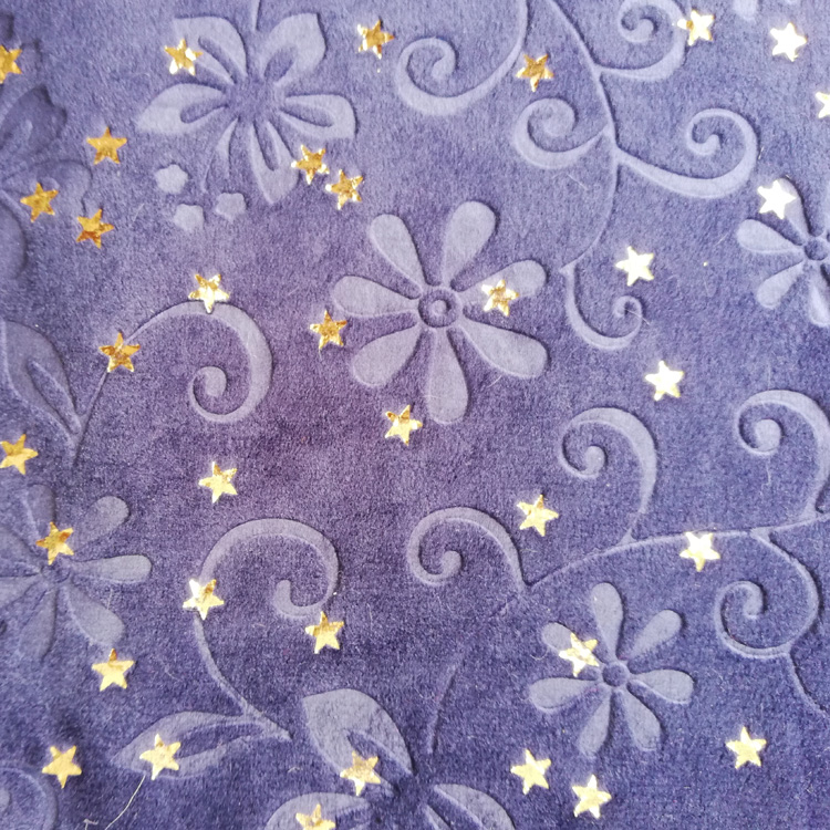 Embossed and Foil Printed Spandex Velboa