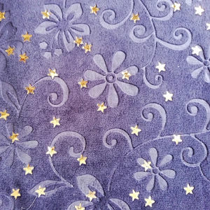 Embossed and Foil Printed Spandex Velboa