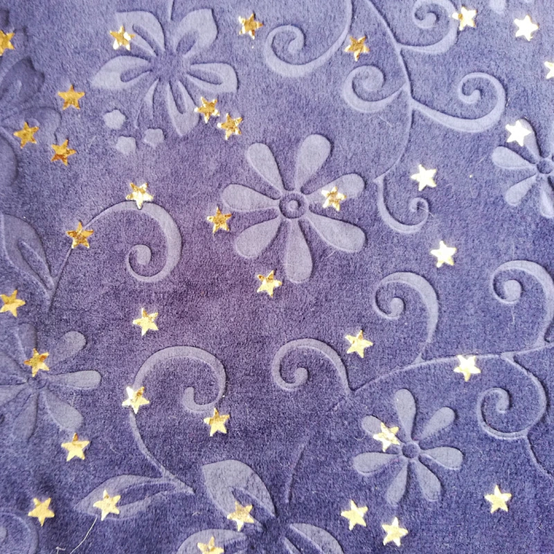 Embossed and Foil Printed Spandex Velboa