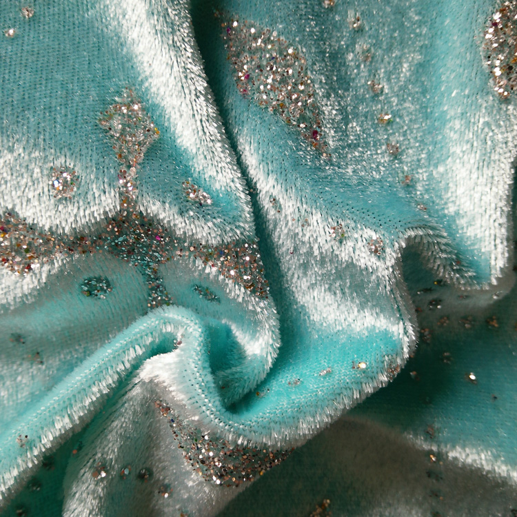 Foil Printed Two-way Strethed Velvet