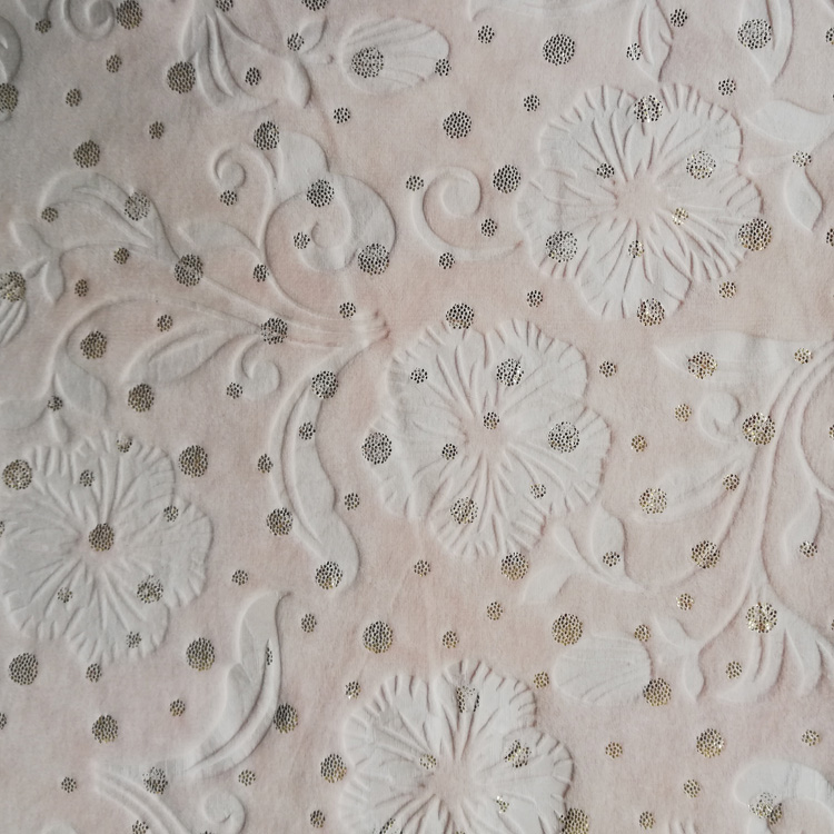 Embossed and Foil Printed Spandex Velboa