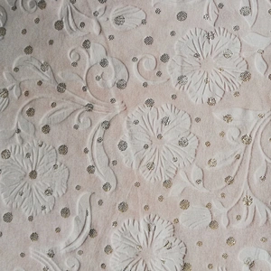 Embossed and Foil Printed Spandex Velboa