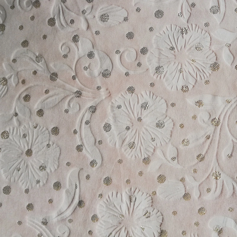 Embossed and Foil Printed Spandex Velboa