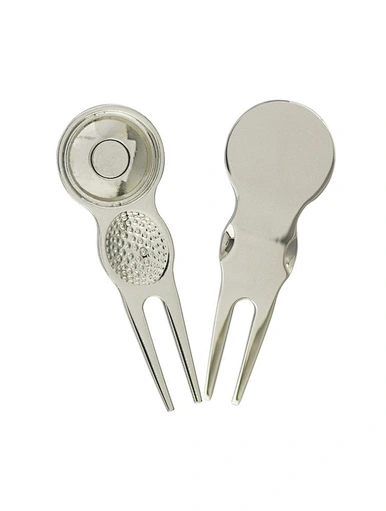 Repair tool - a golfer's best friend. This versatile tool helps fix divots, repair ball marks, and clean grooves. Compact and easy to carry, it's a must-have for maintaining the course and improving your game. Stay prepared with a reliable repair tool.