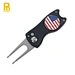 The Golf switchblade divot tool is a versatile and compact accessory for golfers. This tool features a switchblade mechanism that allows for easy opening and closing. It is designed to repair divots on the green efficiently.