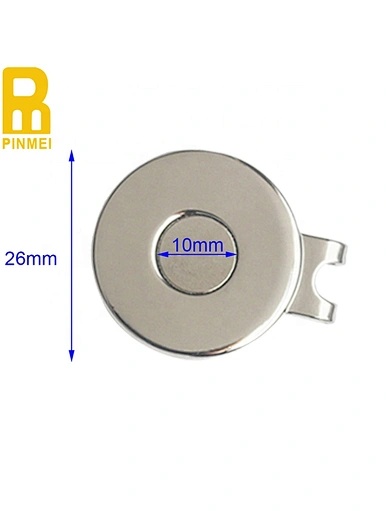 Golf cap clips are practical accessories for golfers. These clips securely attach to caps or visors, providing a convenient place to store ball markers. The compact design ensures easy access to the marker while keeping it securely in place.