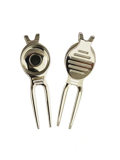 The ball marker divot tool is a versatile and essential accessory for golfers. It combines a divot repair tool and a ball marker in one convenient device. With its compact and lightweight design, this tool easily fits in your pocket or golf bag.
