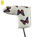 The golf headcover is a protective accessory for golf clubs. Made from durable materials, it shields the clubhead from scratches and damage during transportation. With its snug fit and stylish design, it adds a touch of personality to your golf bag.