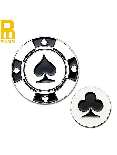 The personalised poker chip golf ball markers are unique accessories for golfers. These poker chips can be customised with names, initials, or logos, adding a personal touch to the game.