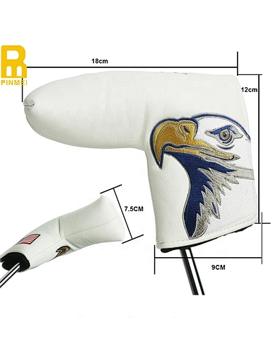 The custom mallet headcover is a personalized accessory for golfers. It is designed to fit mallet putters and provides protection for the clubhead.