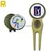 The divot tool and ball marker is a versatile accessory for golfers. This compact tool serves two purposes - it can repair divots on the green and also functions as a ball marker.