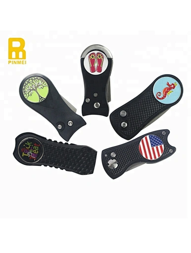 The personalized switchblade divot repair tool is a practical and stylish accessory for any golfer. Made with durable materials, it can be customized with a name or design.