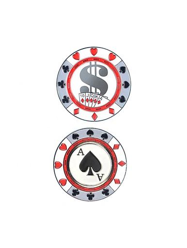 Make your mark on the course with our custom ball marker poker chip. Featuring your name or logo, our high-quality chip is made from durable materials, providing practicality and function for every golfer.