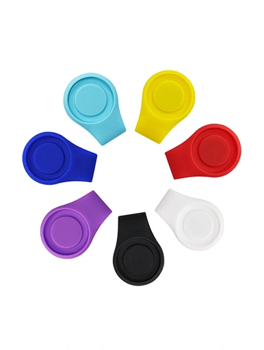 The Magnetic Hat Clip is a practical accessory for golfers. It features a strong magnet that securely attaches to the brim of your hat, providing a convenient spot to hold small metal items like ball markers or divot repair tools.