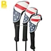 Golf headcovers are protective covers designed to fit over the heads of golf clubs. They are typically made of durable materials such as neoprene or leather to provide cushioning and prevent damage to the clubheads during transportation or storage.