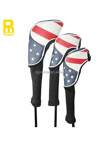 Golf headcovers are protective covers designed to fit over the heads of golf clubs. They are typically made of durable materials such as neoprene or leather to provide cushioning and prevent damage to the clubheads during transportation or storage.
