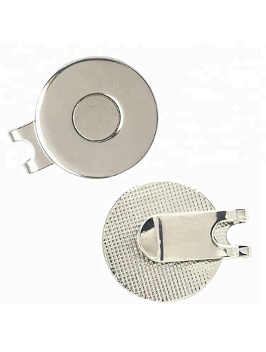 magnetic hat A magnetic hat clip is a functional accessory that attaches to the brim of your hat using a magnetic mechanism. It securely holds your ball marker, ensuring easy access and preventing loss during your golf game.