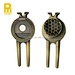 A divot repair tool is a small handheld device used to repair the marks or indentations made on the golf course by golf balls landing on the ground.