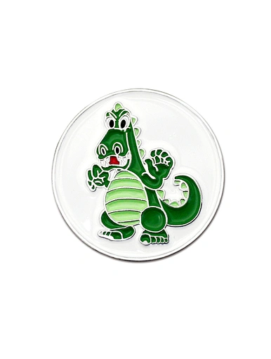 Golf markers are small devices used to mark the position of a golf ball on the green. They come in various shapes and sizes, such as flat discs or magnetic markers.
