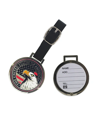 Metal bag tags are durable and stylish accessories that can be attached to luggage or bags. Made from high-quality metal, these tags are resistant to wear and tear, ensuring they last for a long time.