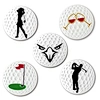 Magnetic marker golf is a convenient accessory used to mark the position of a golfer's ball on the green. These markers have a magnetic backing, allowing them to easily attach to any metal surface, such as a golf hat or golf glove.