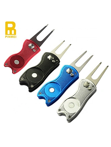 Custom divot tool and ball marker is a perfect accessory for golf enthusiasts. Made from high-quality materials, it is durable and functional. The divot tool helps repair the turf while the ball marker ensures easy identification of your ball.