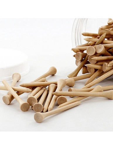 Custom bamboo golf tees are eco-friendly accessories for golfers. These tees are made from sustainable bamboo and can be personalized with logos, names, or unique designs. They are durable and provide a consistent tee height for optimal performance.