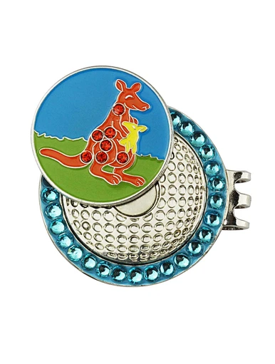 The golf hat clip ball marker is a versatile accessory that attaches to your hat or visor. It features a removable ball marker that can be easily accessed and used during your game. A practical and stylish addition to your golfing gear.