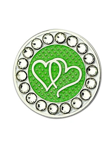 Ladies golf ball markers are specially designed accessories for female golfers. These markers come in various feminine designs, colors, and patterns. They are used to mark the position of a golfer's ball on the green.