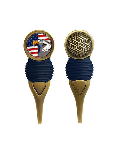 The personalized golf tool is a versatile and customized accessory for golfers. It often includes features like a divot repair tool, ball marker, and groove cleaner. With the golfer's name or initials engraved, it adds a personal touch.