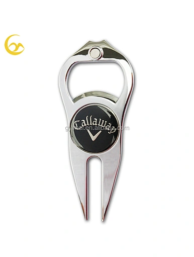 The personalized golf divot tool and ball marker is a customized accessory for golfers. It allows golfers to add their own personal touch, such as their name or initials, to the divot tool and ball marker.