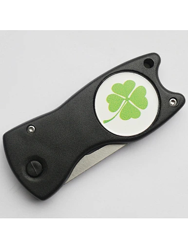 The custom golf divot tool and ball marker is a personalized and versatile accessory for golfers. Made with durable materials, it features a divot repair tool and a detachable ball marker.