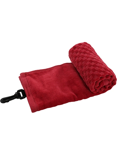 The custom waffle golf towels are a popular choice among golfers. Made from a textured waffle weave fabric, these towels offer superior absorbency and quick drying properties.