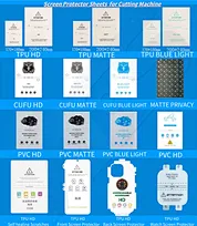 AFS matte anti glare anti fingerprint smooth soft flexible tpu hydrogel screen protector sheet for cutting machine