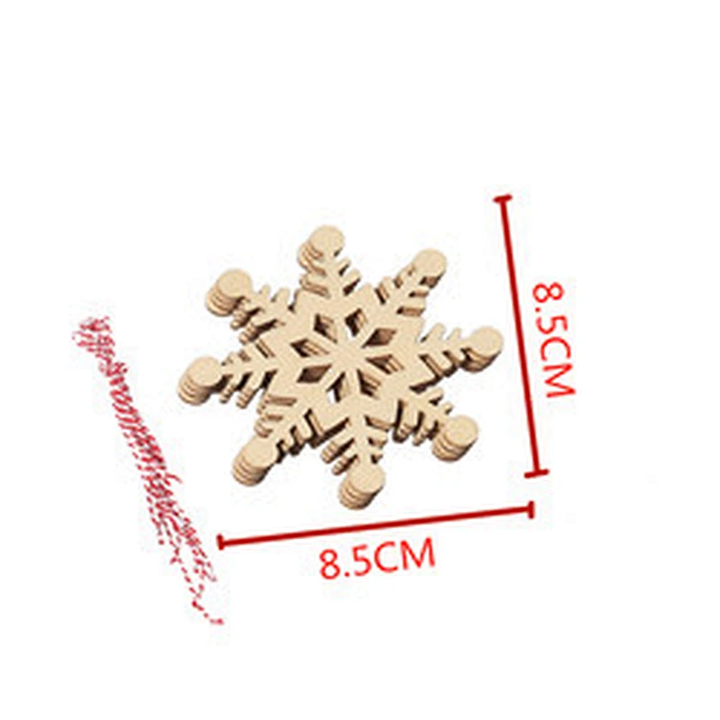 In Stock Snowflake Shape Wooden Ornament Xmas Gift Hot Sale Christmas Toys Tree