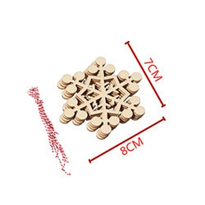 In Stock Snowflake Shape Wooden Ornament Xmas Gift Hot Sale Christmas Toys Tree