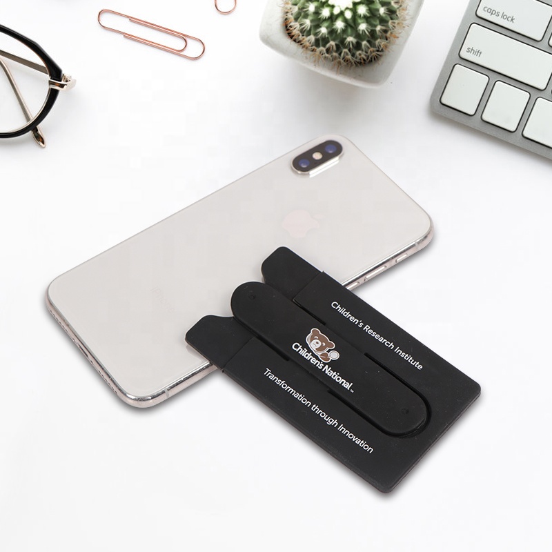 Wholesale Price Custom Logo Silicone Smart Wallet Silicone Cell Phone Sticker Id Card Holder With Pocket