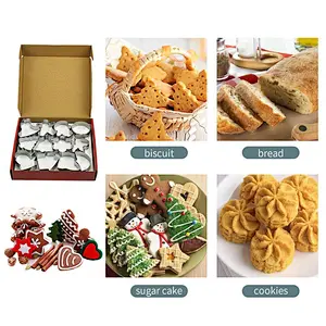 Custom Made Metal Stamp New Year Decoration Cake Tools Biscuit Mold Christmas Cutter Different Shape Cookie Cutter