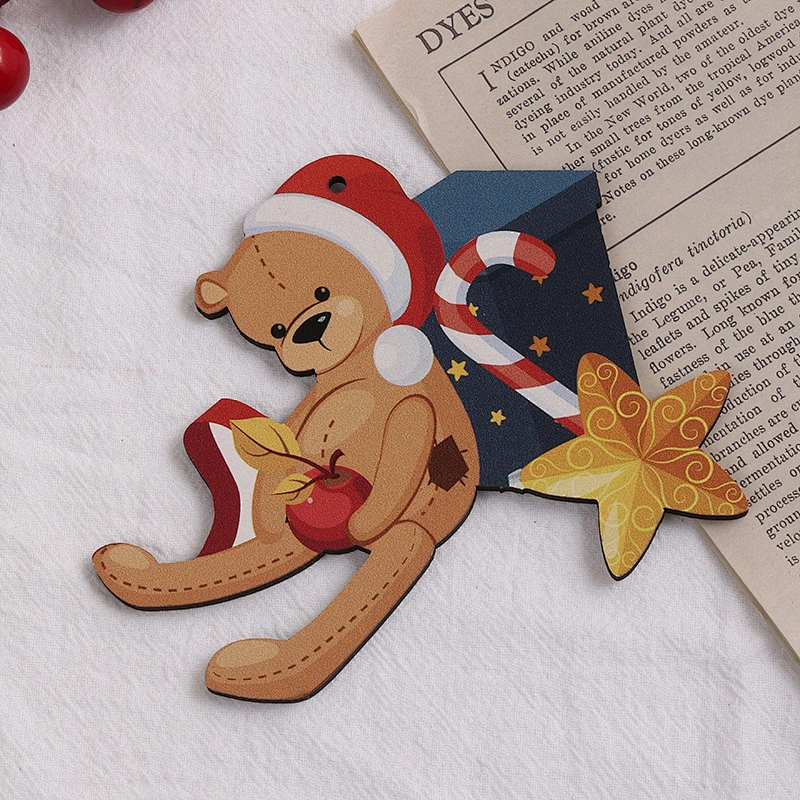 Wholesale Manufacturer Christmas Wooden Decoration DIY Wooden Christmas Ornaments for Xmas Tree
