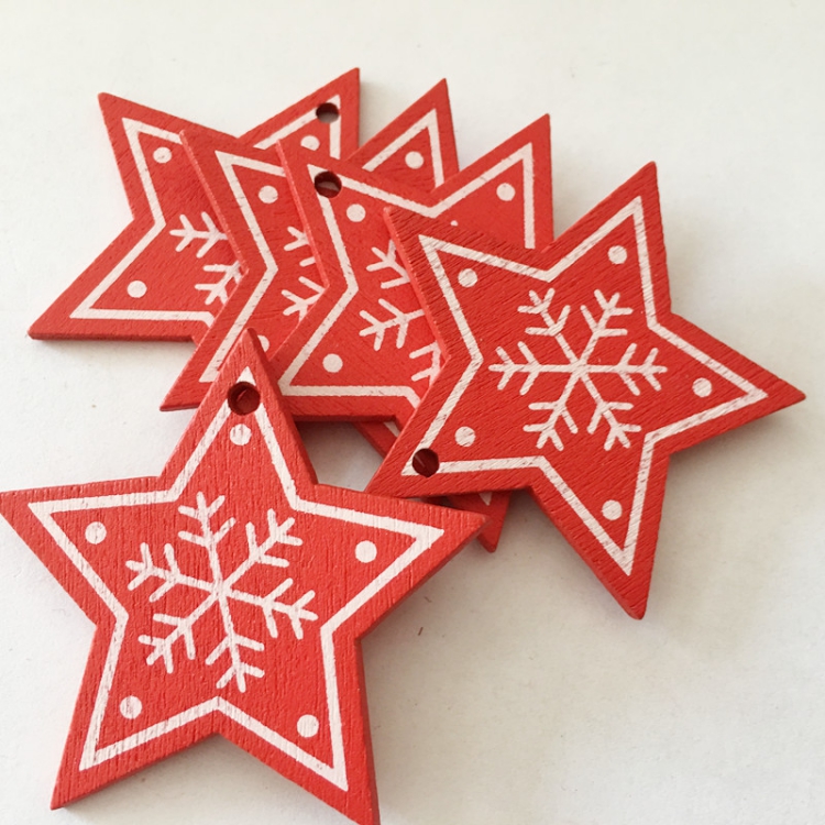 Christmas Tree Decorations Wooden Hanging Ornaments With Ropes For Diy Project