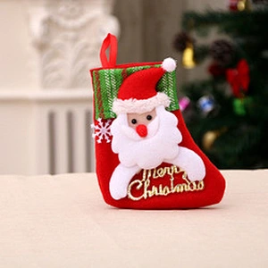 Wholesale Merry Christmas Stocking Santa Socks Festival Present Home Decoration Styles Party Ornament For Child Gift