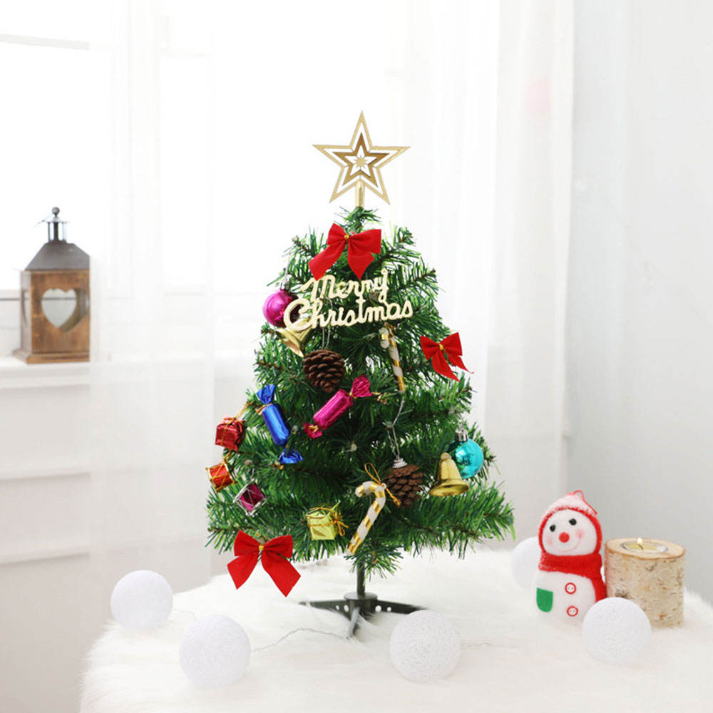 Hot-selling 30cm Green Pvc Artificial Tree Window Desktop Decoration Ornaments Mini Christmas Tree