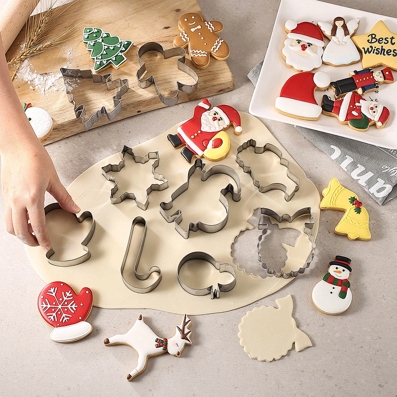Baking Tools Round Flower Star Heart Shape Cooking Tools Stainless Steel Cookie Cutter Set